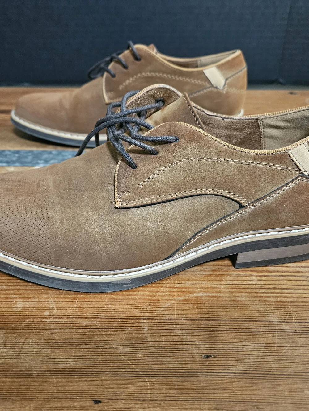 Men's Casual Lace-Up Suede Derby Shoes - Brown
